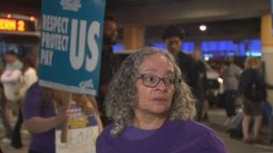 Airport workers hold strike to demand fair wages as Memorial Day travel beings