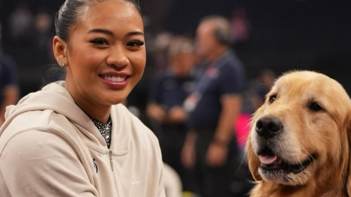 USA Gymnastics Therapy Dog Goes Viral After Suni Lee Writes "Thank God for Beacon"