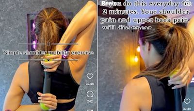 Follow Malaika Arora's Latest Exercise Tutorial To Watch Your "Shoulder And Upper Back Pain Disappear"