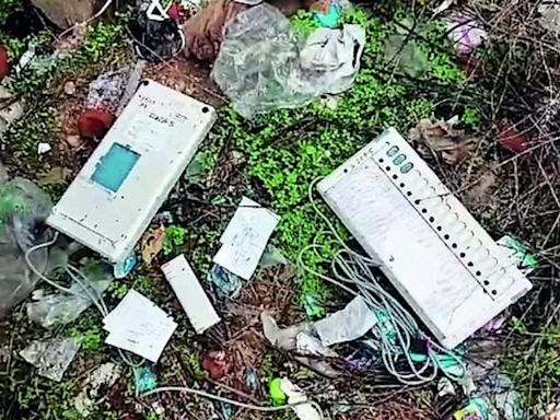 2 EVM ballot units found dumped in garbage in Borsad | Vadodara News - Times of India