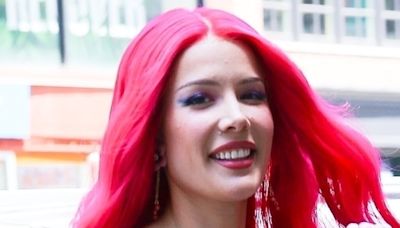 Halsey channels The Little Mermaid in vibrant blue slip dress in NYC