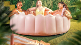 This chic adult-size inflatable pool from Target inflates in minutes using a hair dryer