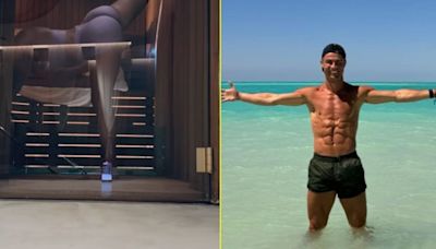 No rest for Ronaldo as he and partner use sauna to stretch in holiday workout