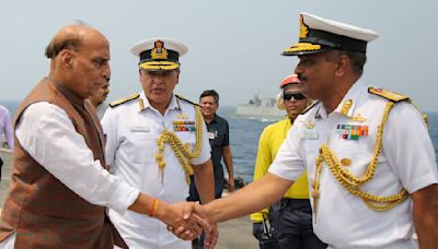 Defence Minister Singh Reviews Indian Navy’s Operational Readiness