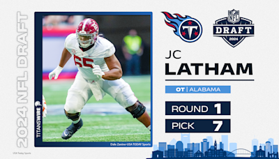 JC Latham selected No. 7 to Tennessee Titans in first round of 2024 NFL draft