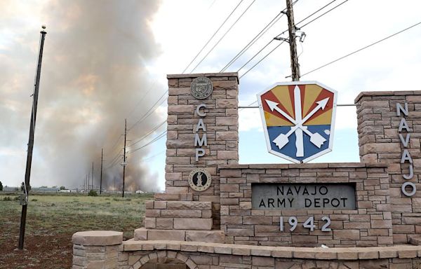 Crews take on 1,400-acre Bravo Fire on Camp Navajo, little growth expected officials say