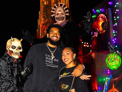 ...FINE It’s Scary: Jordyn Woods Stuns On Spooky Date Night With Baller Boo Karl-Anthony Towns At Universal...