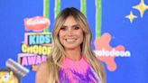 Heidi Klum Rocks Multi-Color Neon Tassel Dress and Pink Nails at 2024 Kids' Choice Awards