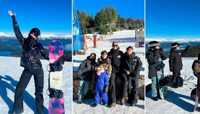 Muñecos de nieve, snowboarding y abrigos: así fueron las vacaciones de Pampita y su familia