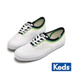 KEDS CHAMPION EMB 經典帆布刺繡點綴休閒鞋-白/綠/黃 9231W113467