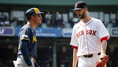 Red Sox, Brewers clear benches after Boston reliever takes exception to bunt attempts: 'Swing the bat'