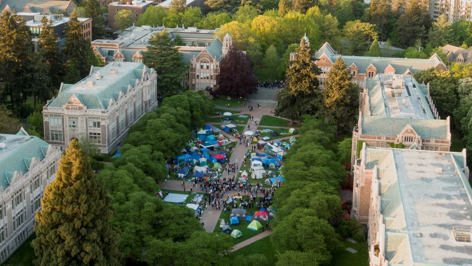 University of Washington president calls for pro-Palestinian tent camp to break up after antisemitic graffiti found on campus