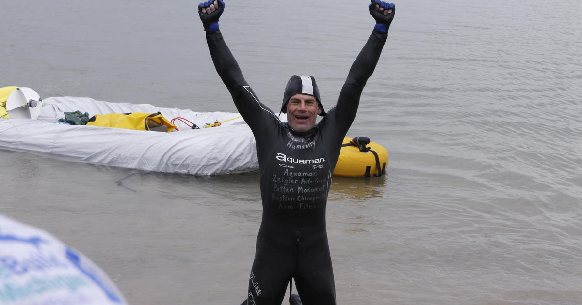 Ultra swimmer known as "The Shark" abandons attempt to cross Lake Michigan again