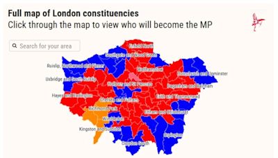 General Election London: Find out who will be your MP from new interactive map of 75 seats