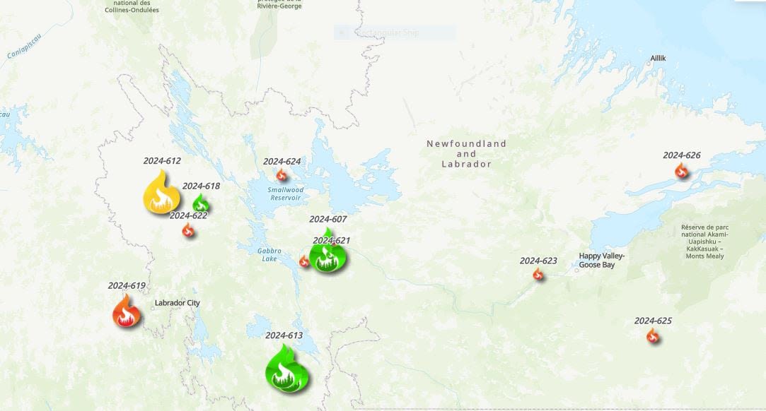 Be vigilant, Lab West residents told as forest fire burns nearby