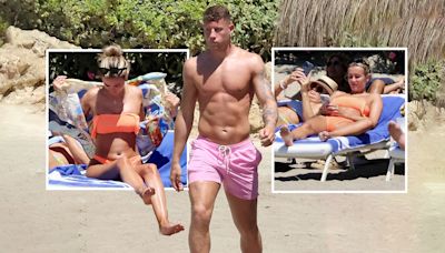 Ross Barkley relaxes on beach with bikini-clad girlfriend Katherine on holiday