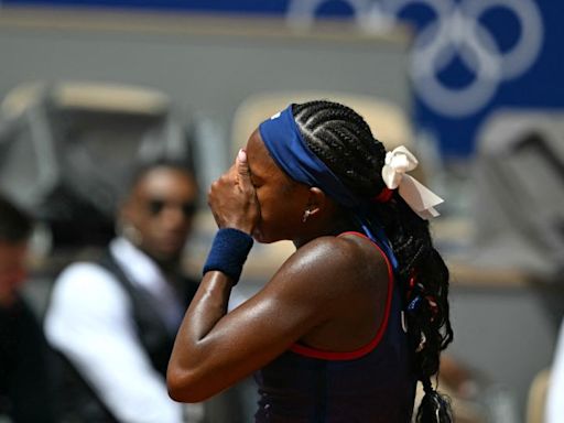 Tearful Coco Gauff exits Paris Olympics singles competition after controversial umpire call
