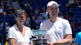 Hsieh Su-wei and Jan Zielinski win the mixed doubles title at the Australian Open