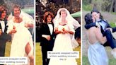 Bride and groom reenact parents’ wedding day outfit switch decades later: ‘OBSESSED’