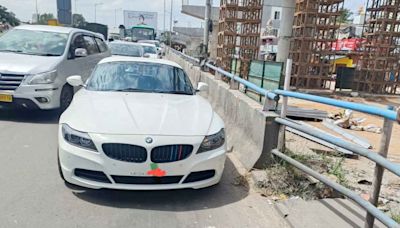 BMW Z4 runs out of fuel in Bengaluru — Traffic police issue fine