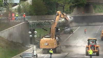 Traffic snarled as workers begin removing I-95 overpass scorched in Connecticut fuel truck inferno