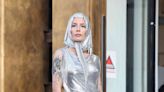 Halsey Combined a Slinky Futuristic Dress With a Grandmacore Staple at Paco Rabanne