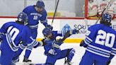 Ryan Cochrane steps as Braintree High boys hockey plays Hingham to a tie