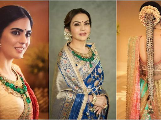 Isha Ambani re-wears mom Nita's polki and emerald drop neckpiece with an exquisite diamond choti for Anant Ambani and Radhika Merchant's garba night | Hindi Movie News - Times of India