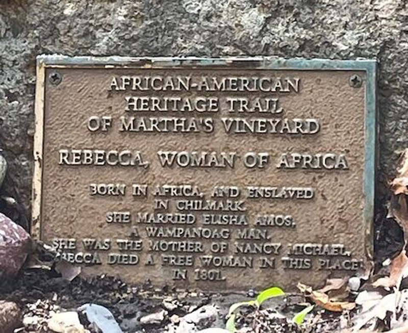 Rebecca Amos plaque restored - The Martha's Vineyard Times