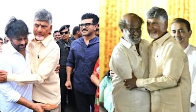 AP CM Chandrababu Naidu thanks Rajinikanth, Chiranjeevi, Ram Charan for attending oath-taking ceremony