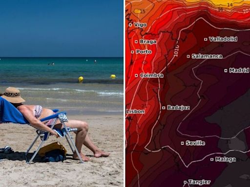 Spain hit by 44C African blast as Costa del Sol weather maps turn black