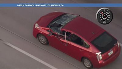 Police chase erratic driver in suspected stolen vehicle through San Fernando Valley