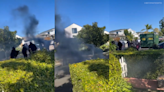 Pro-Palestinian demonstrators target home of Israel lobbyist with smoke bombs, red paint