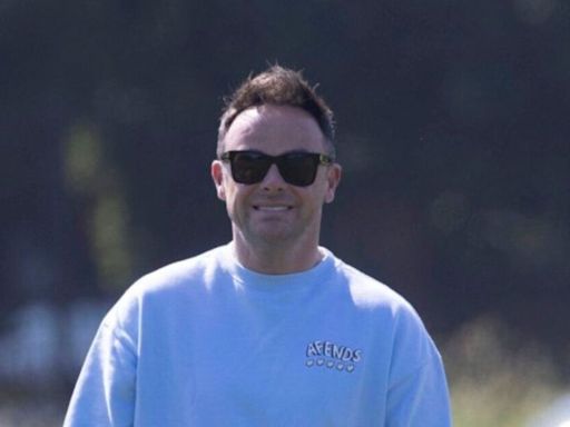 Ant McPartlin can't stop smiling as he's seen for first time since son's birth