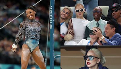 All of the celebrities seen watching Simone Biles