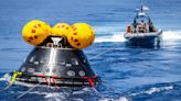 Artemis 2 moon mission practice recovered crew from an Orion spacecraft at sea