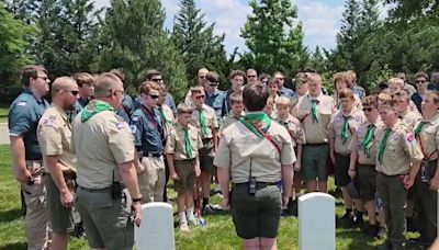 Evansville Boy Scouts honor local veteran buried in Arlington National Cemetery
