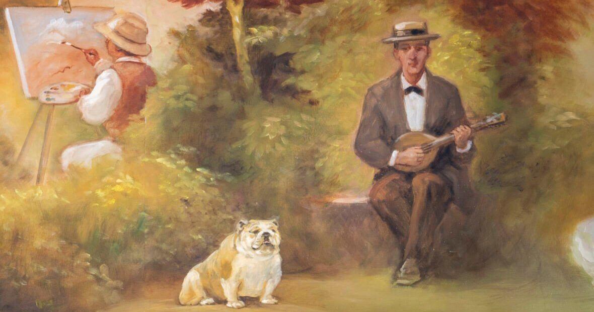 An English bulldog named Babydog makes a surprise appearance in a mural on West Virginia history