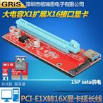 PCI-E X1轉X16顯卡延長線3.0 USB防燒設計15P供電加強版007S