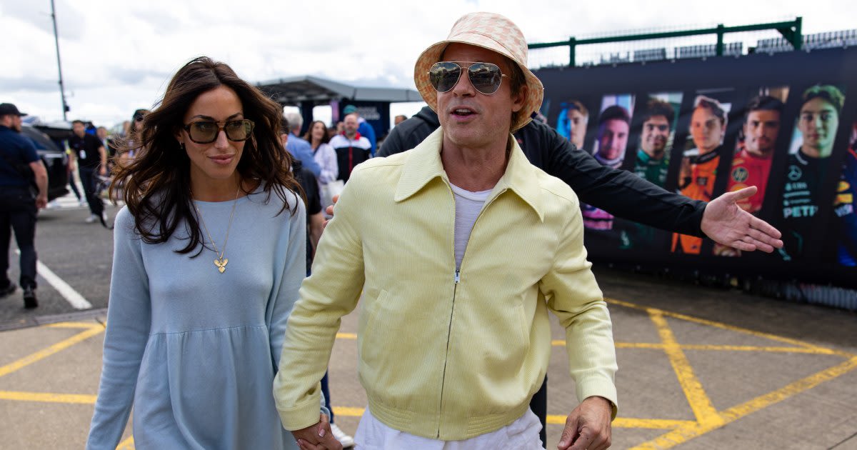 Brad Pitt and GF Ines de Ramon Hold Hands at British Grand Prix