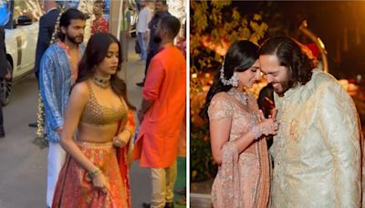 Janhvi Kapoor, Shikhar Paharia attend Anant Ambani-Radhika Merchant's Mameru ceremony. Watch