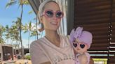 Paris Hilton and Daughter London Vacationed in Matching Pink Poolside Looks