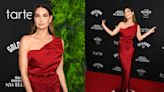 Lily Aldridge Plays With Shapes in Asymmetrical Red Dress for Sports Illustrated Swimsuit Issue Launch Party 2024