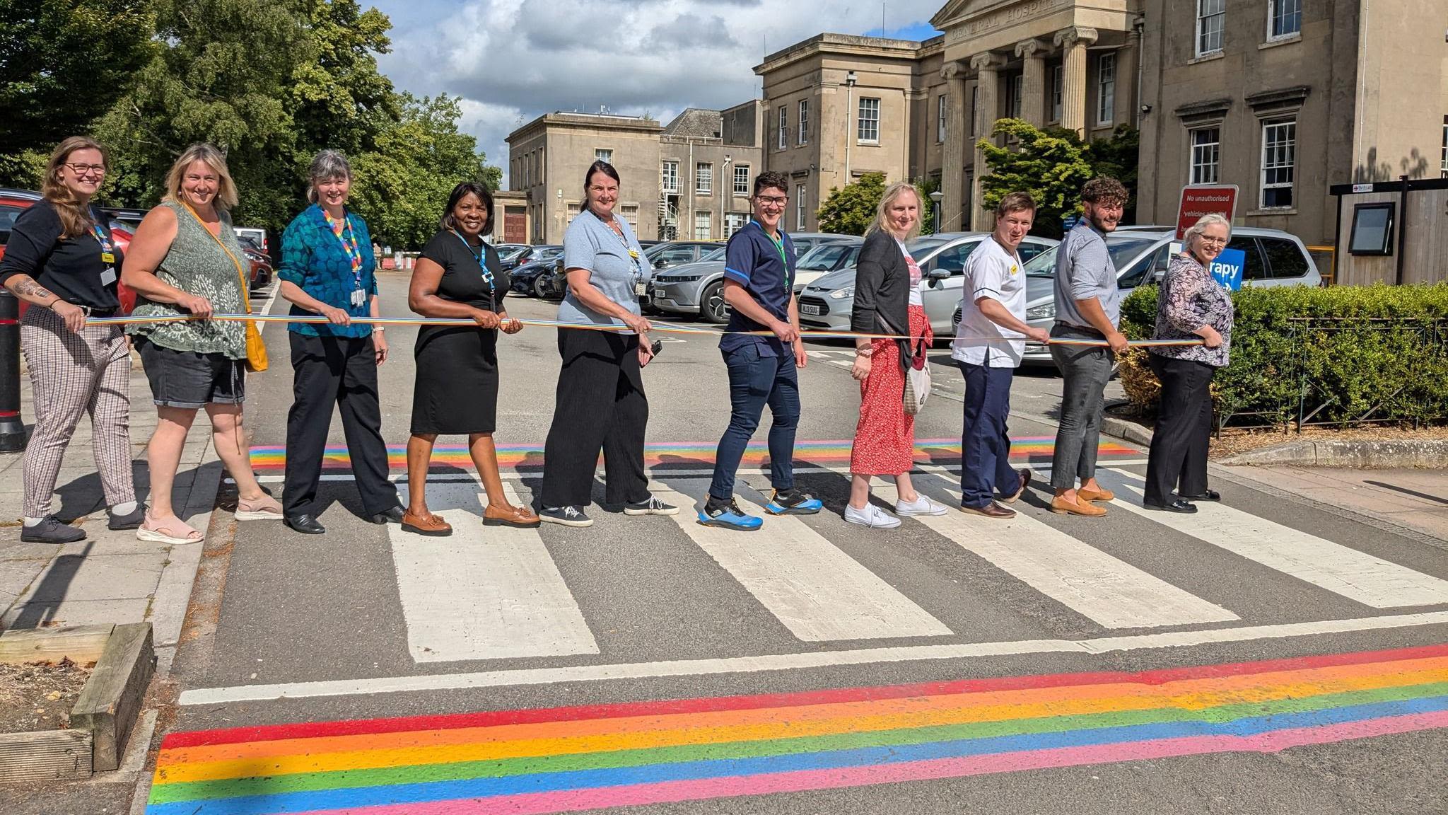 New rainbow zebra crossings appear in hospitals
