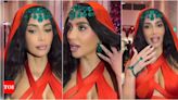 Kim Kardashian was dripping in emeralds at Anant Ambani and Radhika Merchant's Shubh Aashirwad ceremony | Hindi Movie News - Times of India