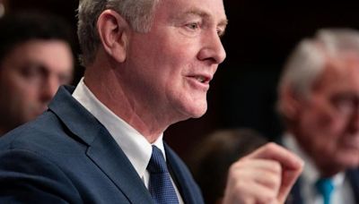 U.S. Senator Chris Van Hollen (D-MD) speaks during a press conference, in Washington