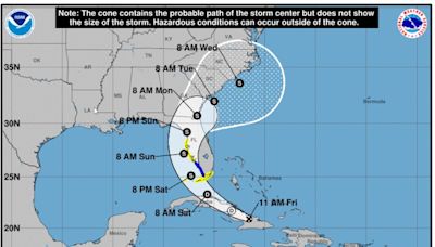 Hurricane Center says path of 'Potential Tropical Cyclone 4' could reach Jacksonville Monday