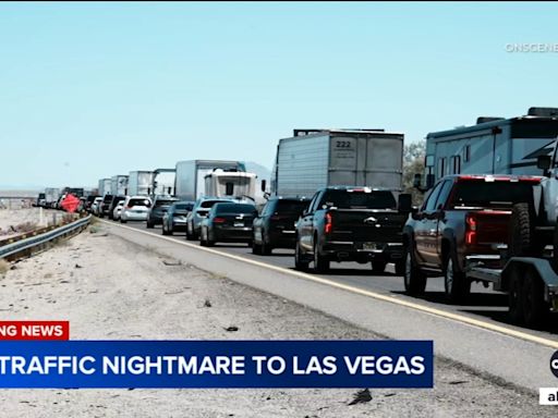 NB 15 Freeway remains closed between Barstow and Baker after fiery crash involving semitruck