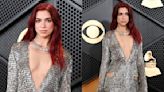 Dua Lipa Shimmers in Silver Courrèges Dress on the 2024 Grammys Red Carpet