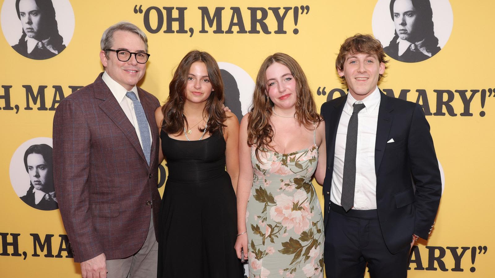 Matthew Broderick brings his 3 kids to opening night of 'Oh, Mary!' on Broadway